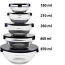 Conjunto Tigela de Vidro Bowl com Tampa – 5 Peças HerméticasPeças Herméticos