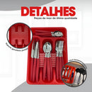 Faqueiro Inox – Jogo de Talheres com 25 Peças e Porta Talher