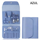 Kit Manicure e Pedicure 16 Peças em Aço Inoxidável com Estojo Dobrável