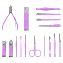 Kit Manicure e Pedicure 16 Peças em Aço Inoxidável com Estojo Dobrável