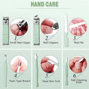 Kit Manicure e Pedicure 16 Peças em Aço Inoxidável com Estojo Dobrável