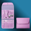 Kit Manicure e Pedicure 16 Peças em Aço Inoxidável com Estojo Dobrável