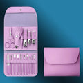 Kit Manicure e Pedicure 16 Peças em Aço Inoxidável com Estojo Dobrável