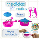 Kit Cozinha Infantil Completa 29 Peças – Casinha, Comidinhas, Panelinhas e Eletros