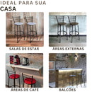 Banquetas Altas Bistrô – Kit com 2 Unidades | Para Cozinha Americana, Balcão, Bar e Área Gourmet