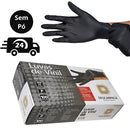 Luva Vinil Preta Descartável Sem Pó Resistente – 100 Unidades