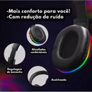Headset Gamer RGB com Microfone – Conexão USB + P2, Som Imersivo e Iluminação LED para PC, Console e Celular