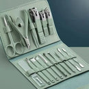 Kit Manicure e Pedicure 16 Peças em Aço Inoxidável com Estojo Dobrável